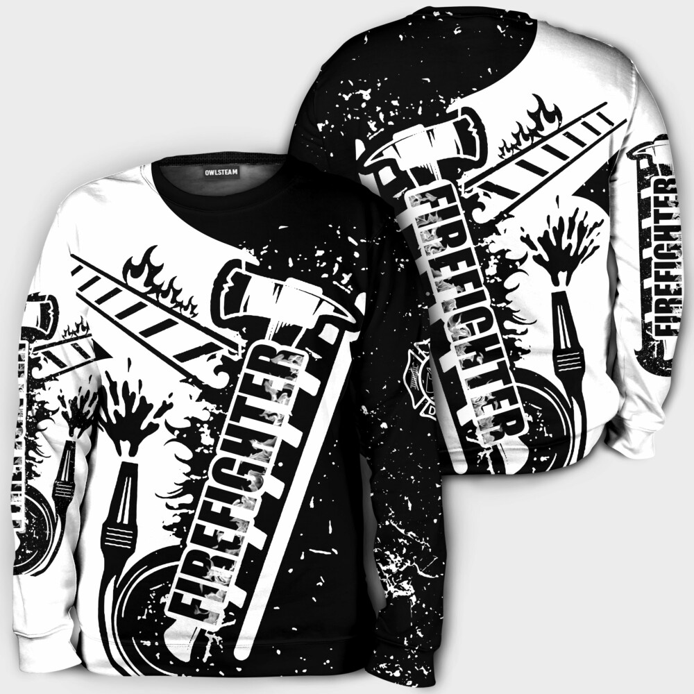 Firefighter Black & White - Hoodie - HOOD01FNN131121