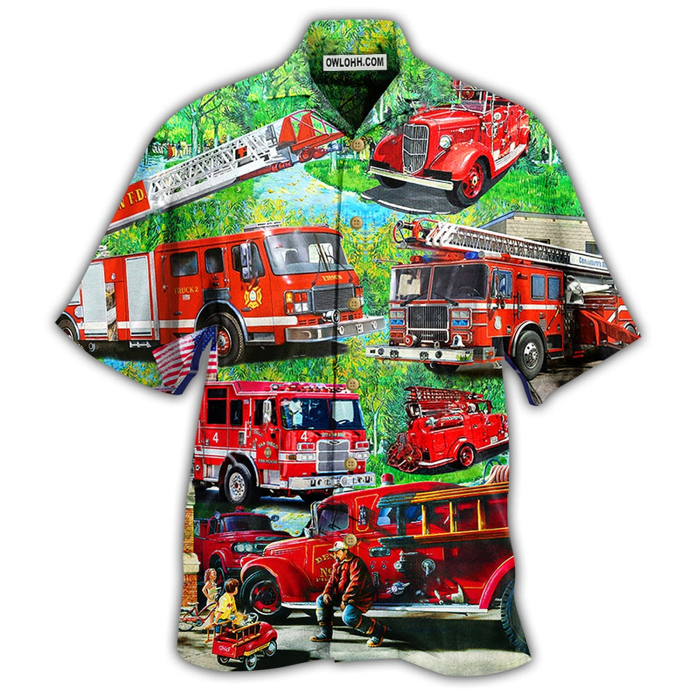 Firefighter Brave Just Like My Daddy - Hawaiian Shirt - Owl Ohh - Owl Ohh