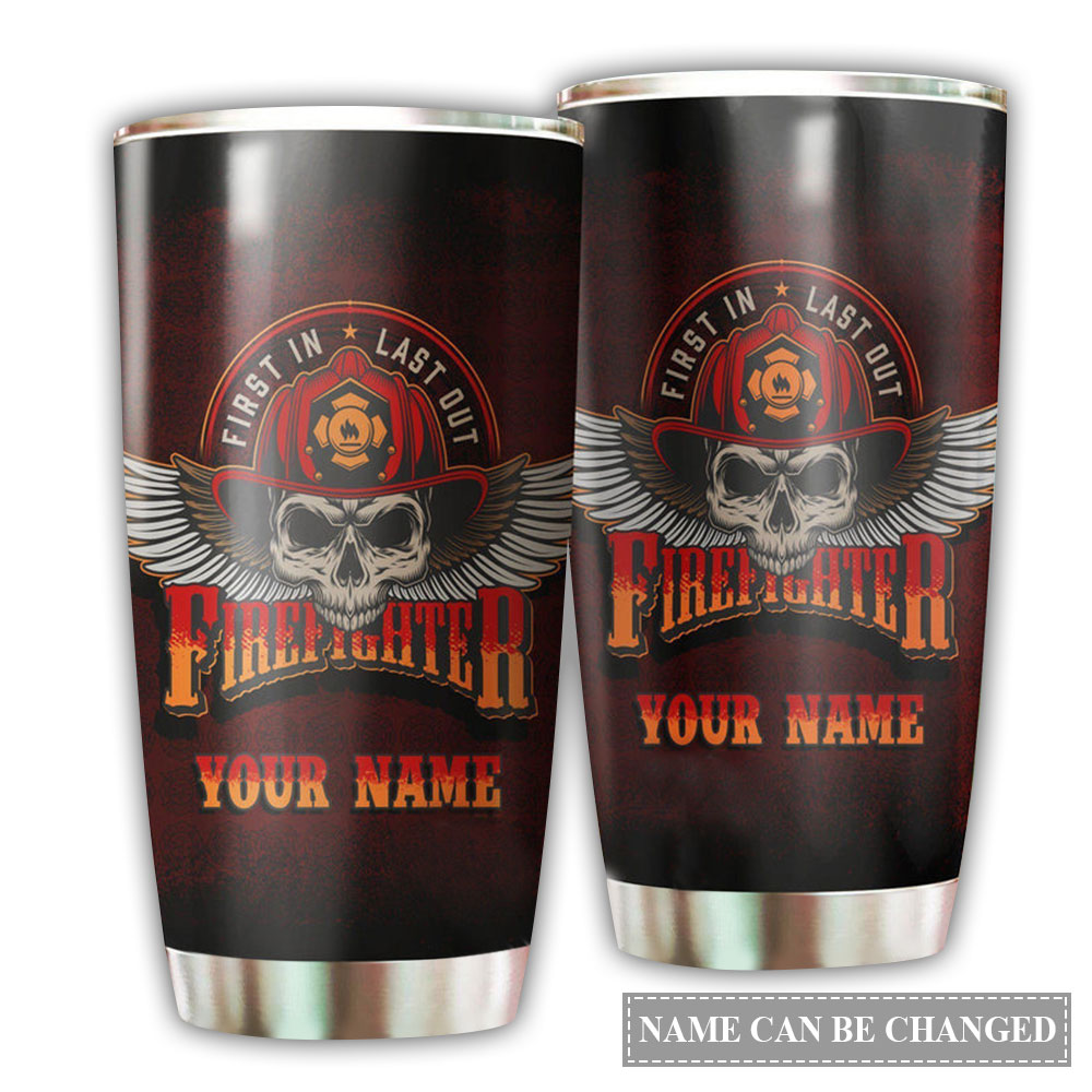 Firefighter Cool Skull Personalized - Tumbler - Owl Ohh - Owl Ohh