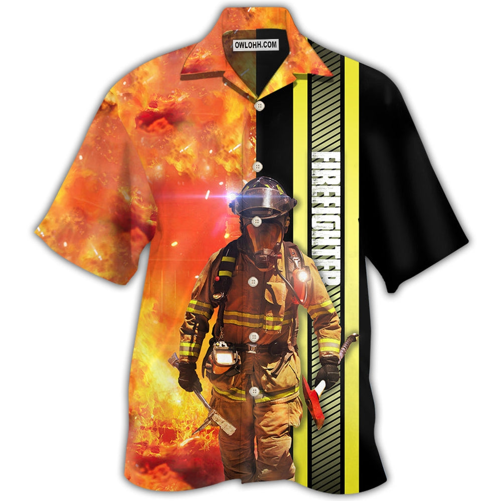 Firefighter Hot Fire - Hawaiian Shirt - Owl Ohh - Owl Ohh