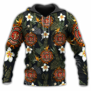 Firefighter Lover With Flower - Hoodie - Owl Ohh - Owl Ohh
