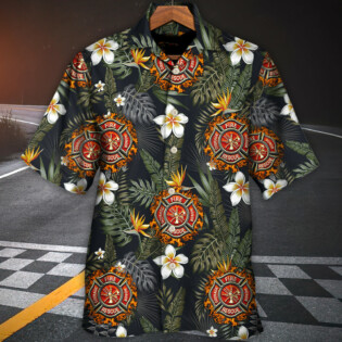 Firefighter Lover Tropical Style - Hawaiian Shirt - Owl Ohh for men and women, kids - Owl Ohh