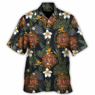 Firefighter Lover Tropical Style - Hawaiian Shirt - Owl Ohh for men and women, kids - Owl Ohh