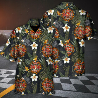 Firefighter Lover Tropical Style - Hawaiian Shirt - Owl Ohh for men and women, kids - Owl Ohh