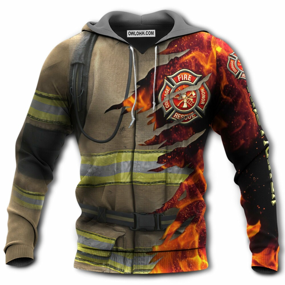 Firefighter Man Stronger Fight With Fire - Hoodie - Owl Ohh - Owl Ohh