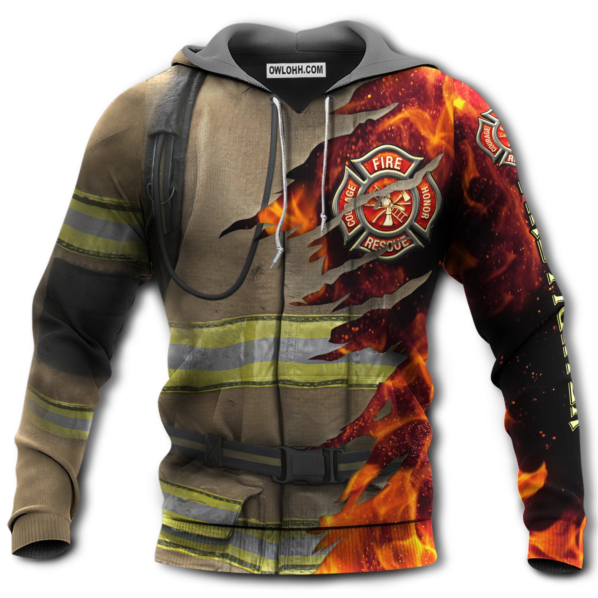 Firefighter Man Stronger Fight With Fire - Hoodie - Owl Ohh - Owl Ohh