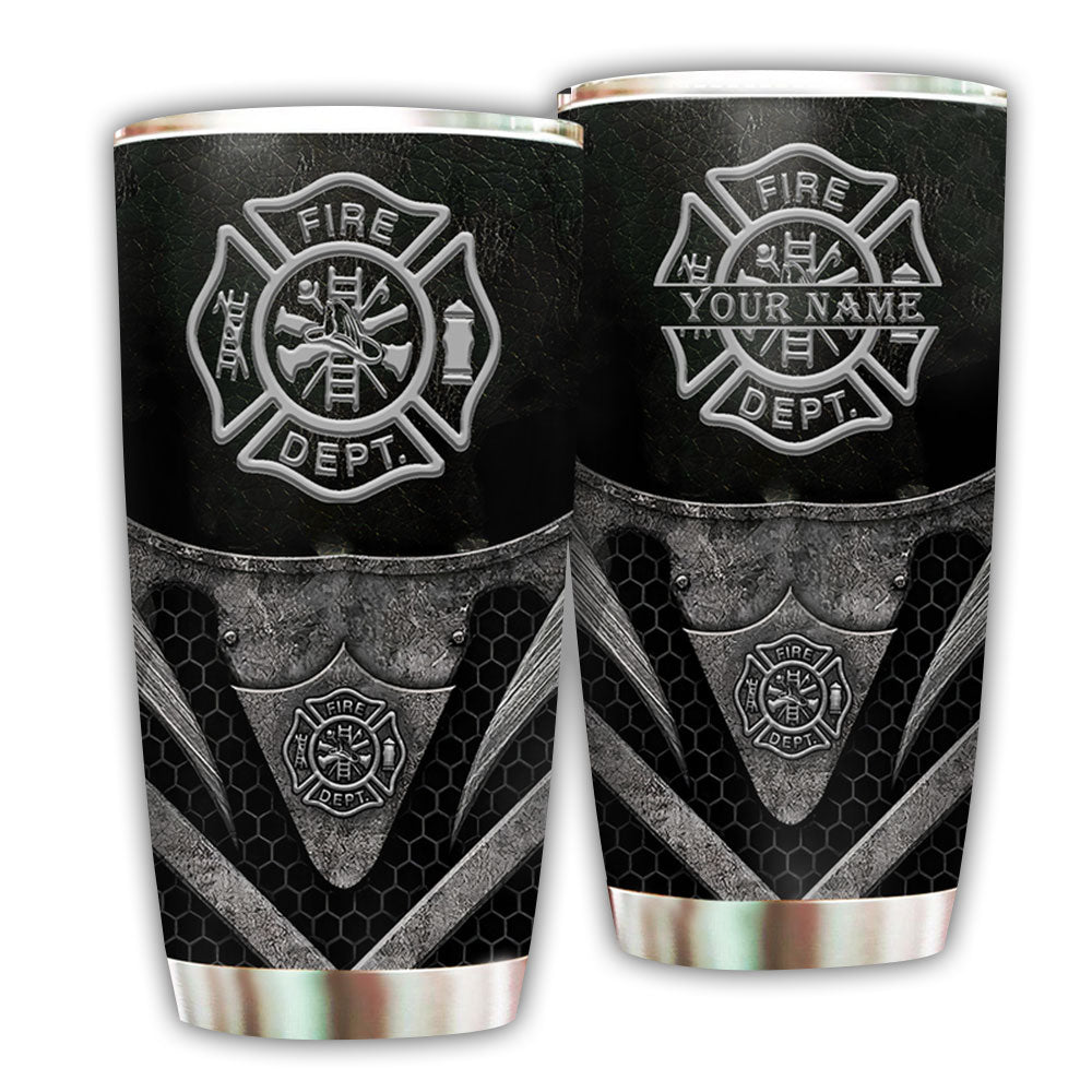 Firefighter Metal With Black And White Style – Tumbler - Owl Ohh - Owl Ohh