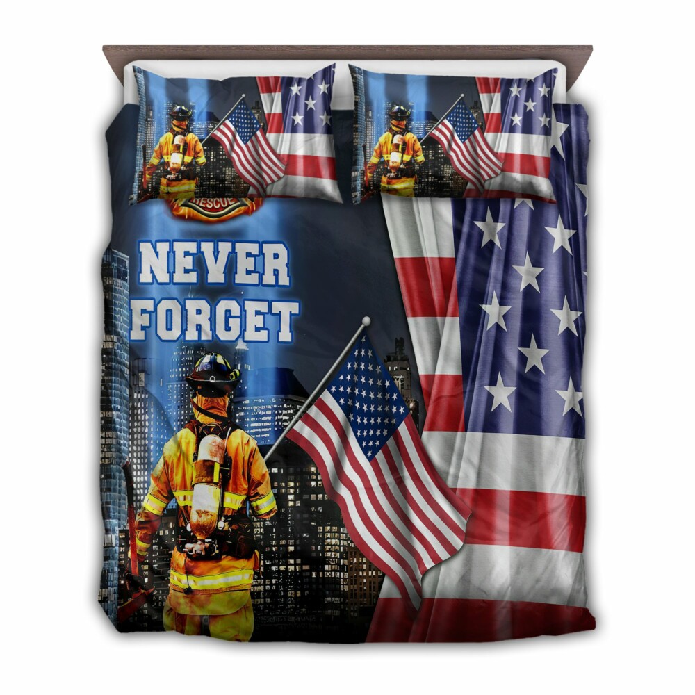 Firefighter Never Forget America - Bedding Cover - Owl Ohh - Owl Ohh