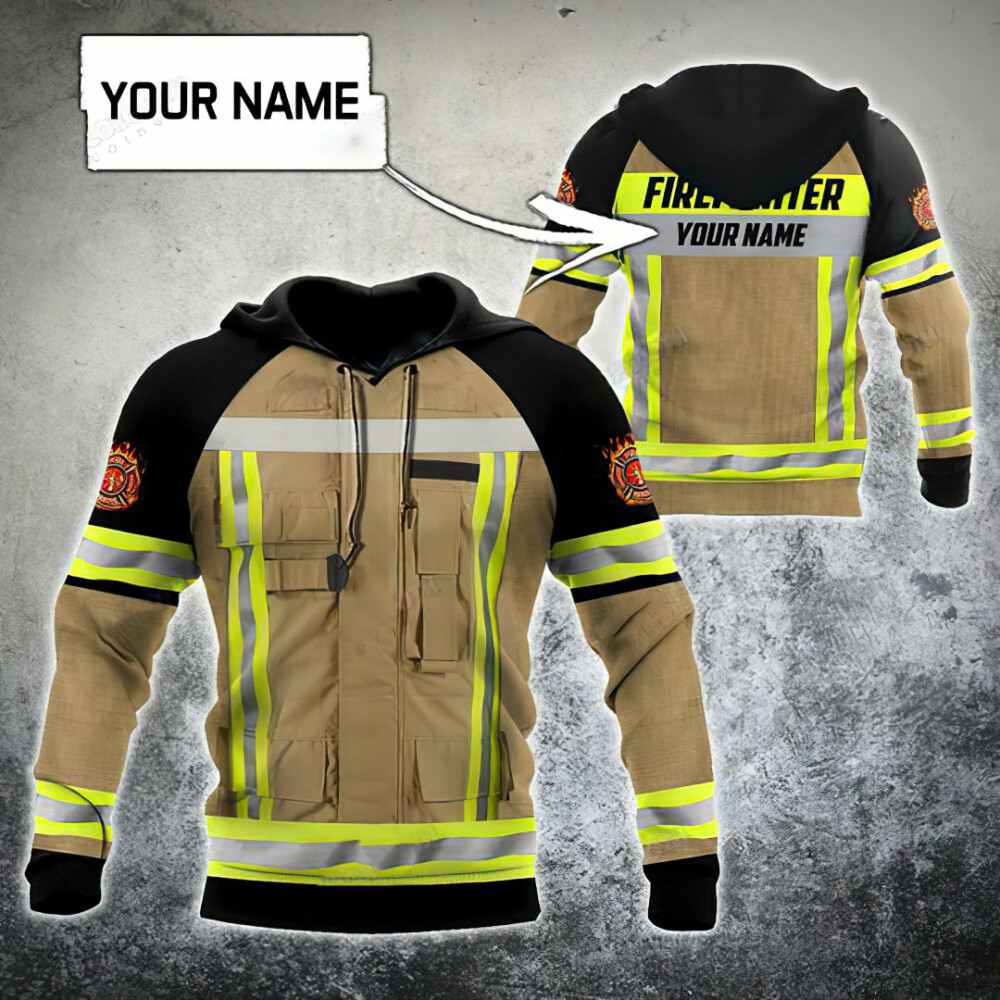 Firefighter Uniform Personalized - Hoodie - Owl Ohh - Owl Ohh