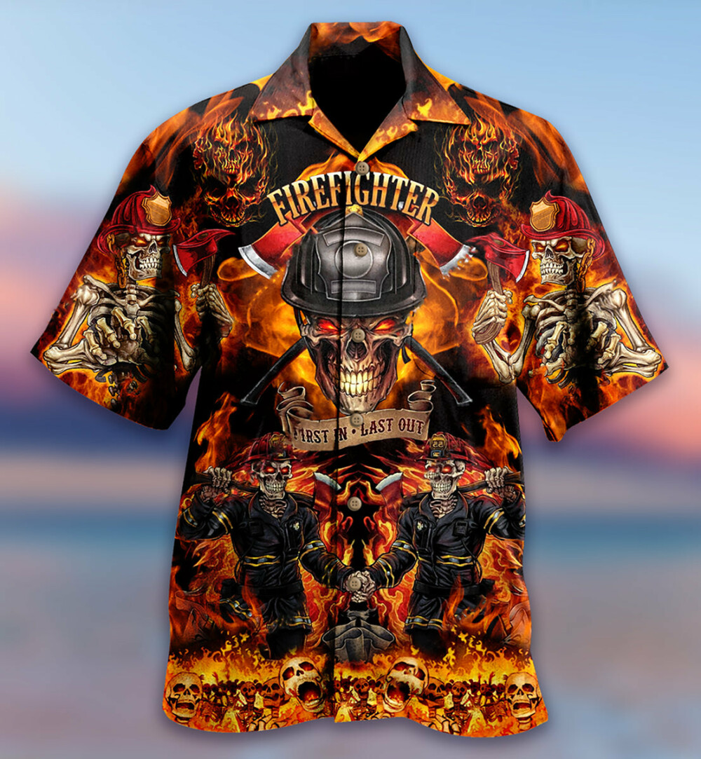 Firefighter On Fire Love Life - Hawaiian Shirt - Owl Ohh - Owl Ohh