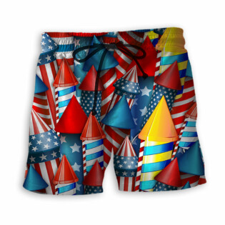 Firework Independence Day Color Style - Beach Short - Owl Ohh - Owl Ohh