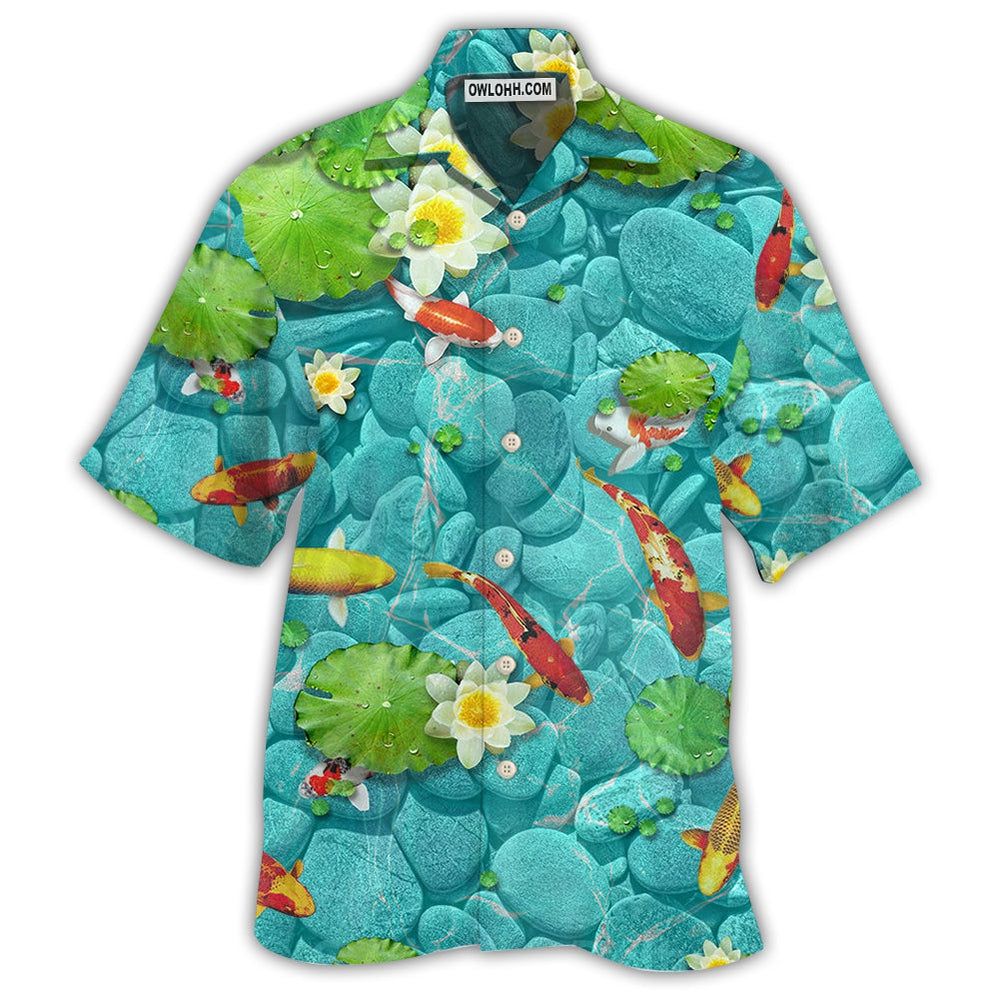 Fish Beautiful Koi Fish With Landscape - Hawaiian Shirt - Owl Ohh - Owl Ohh