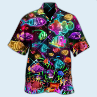 Fish Even Small Fish Are Fish Neon Style - Hawaiian Shirt - Owl Ohh - Owl Ohh
