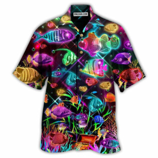 Fish Even Small Fish Are Fish Neon Style - Hawaiian Shirt - Owl Ohh - Owl Ohh