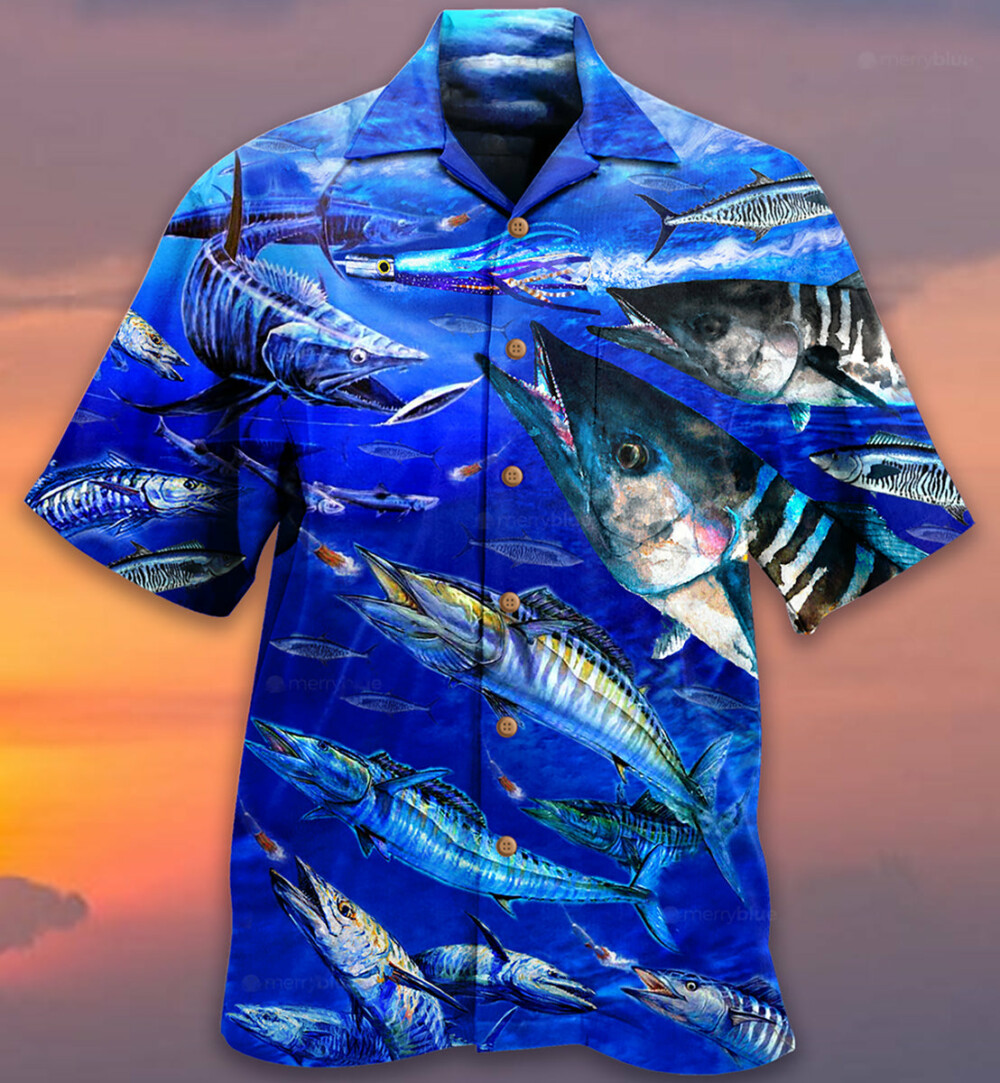 Fishing Love Blue Ocean - Hawaiian Shirt - Owl Ohh - Owl Ohh
