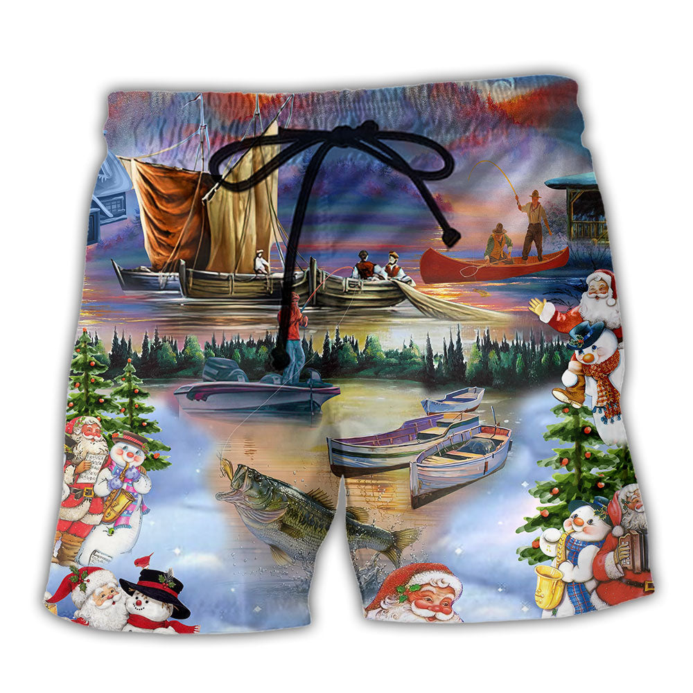 Fishing And Merry Christmas Gift - Beach Short - Owl Ohh - Owl Ohh