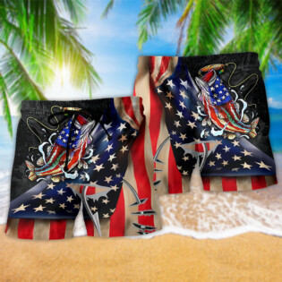 Fishing Bass Fishing America - Beach Short - Owl Ohh - Owl Ohh