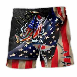 Fishing Bass Fishing America - Beach Short - Owl Ohh - Owl Ohh