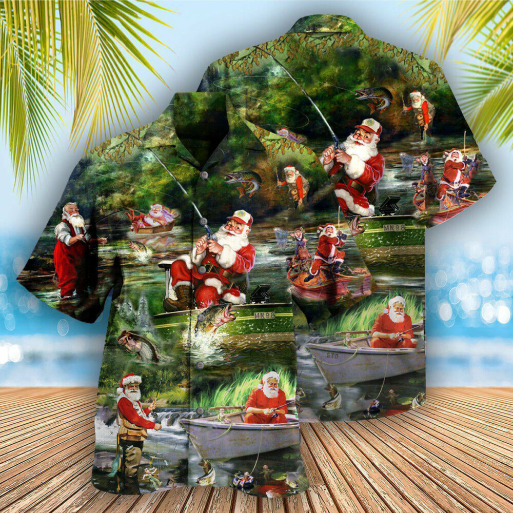 Fishing Christmas Merry Fishmasand A Happy New Reel - Hawaiian Shirt - Owl Ohh - Owl Ohh