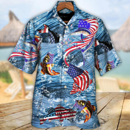 Fishing Hard America Cool - Hawaiian Shirt - Owl Ohh for men and women, kids - Owl Ohh