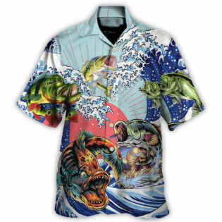 Fishing Is My Life Big Waves - Hawaiian Shirt - Owl Ohh for men and women, kids - Owl Ohh
