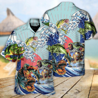 Fishing Is My Life Big Waves - Hawaiian Shirt - Owl Ohh for men and women, kids - Owl Ohh