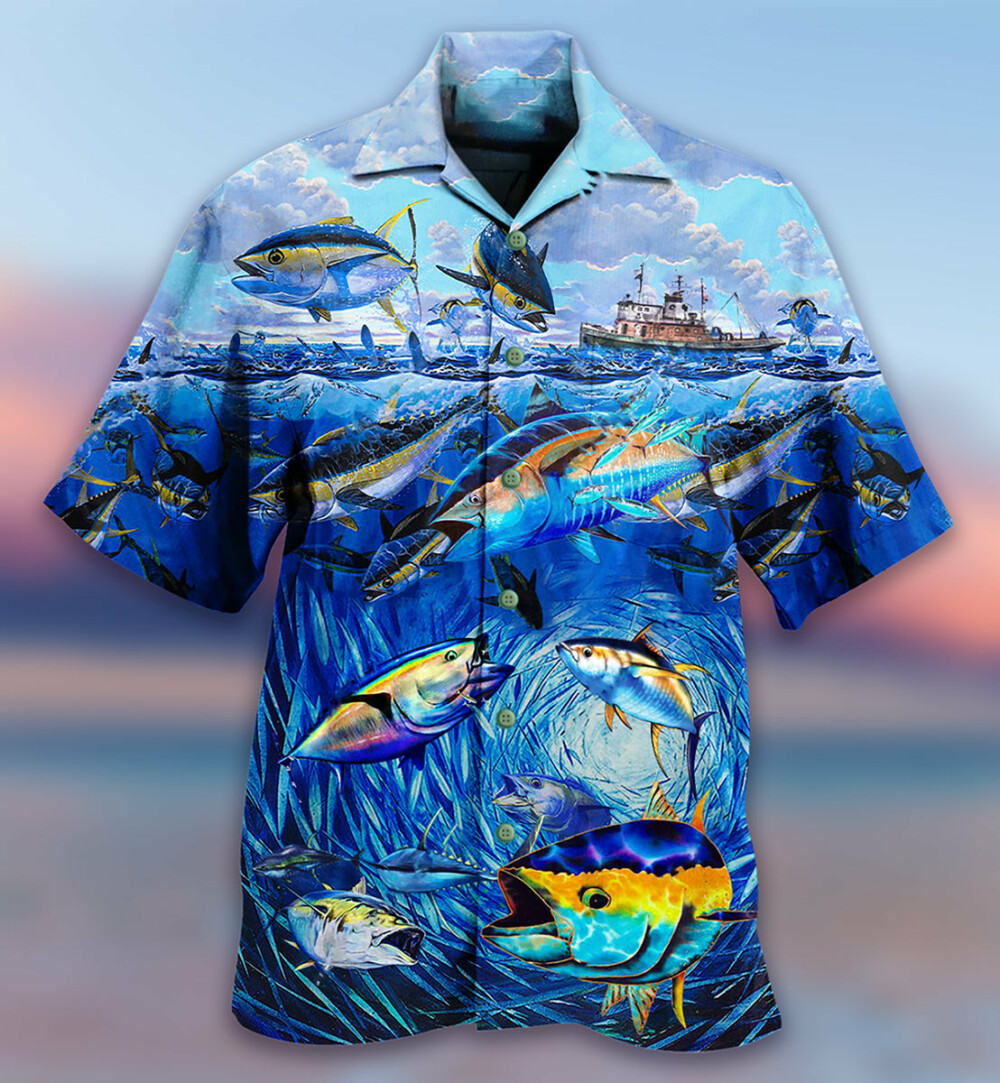 Fishing Love Fish Love Ocean - Hawaiian Shirt - Owl Ohh - Owl Ohh