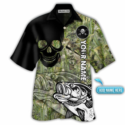 Fishing Lover Skull Cool Style Personalized - Hawaiian Shirt - Owl Ohh - Owl Ohh
