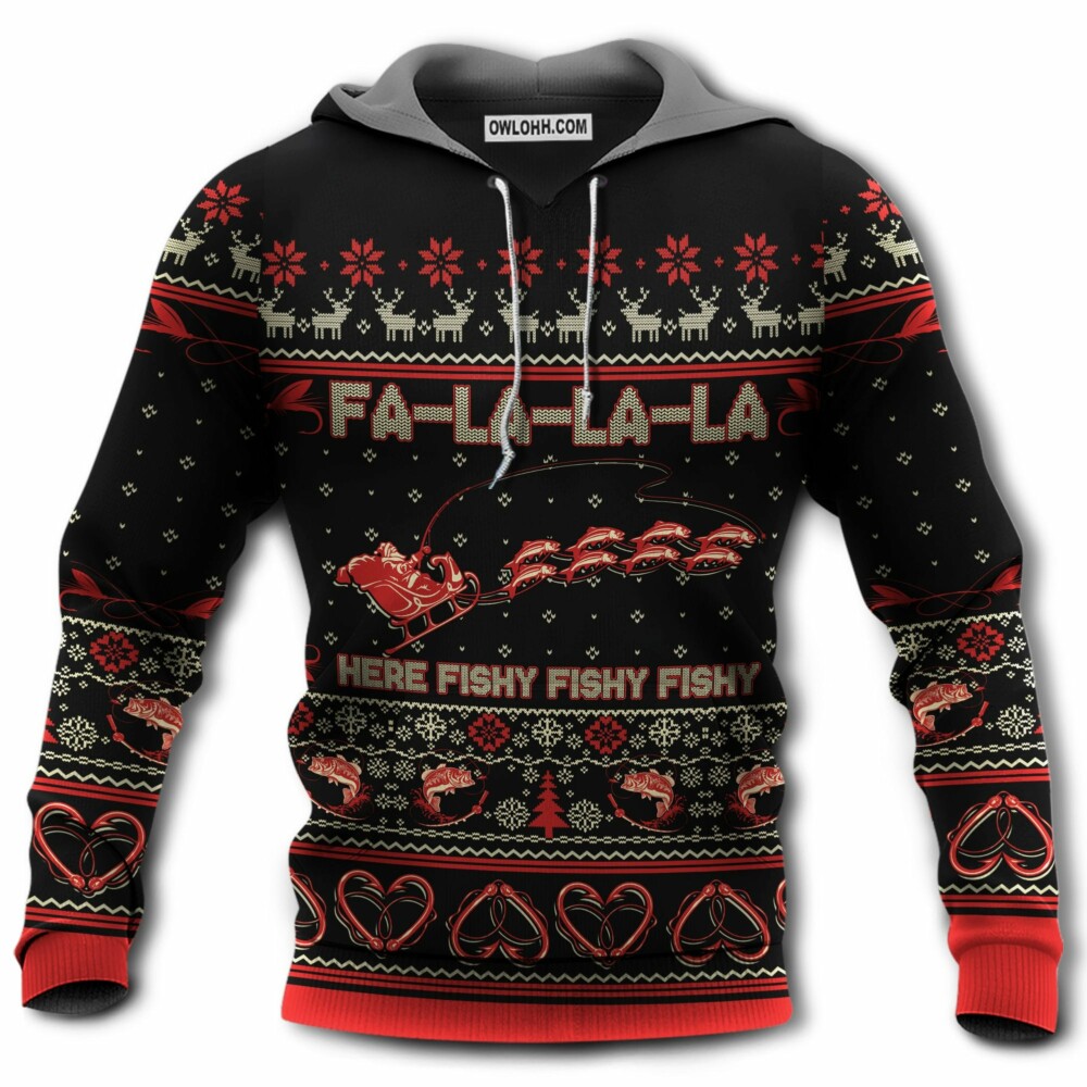 Fishing Merry Christmas Fishy - Hoodie - Owl Ohh - Owl Ohh