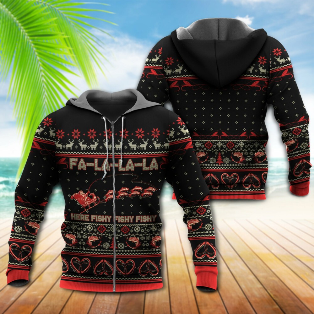 Fishing Merry Christmas Fishy - Hoodie - Owl Ohh - Owl Ohh