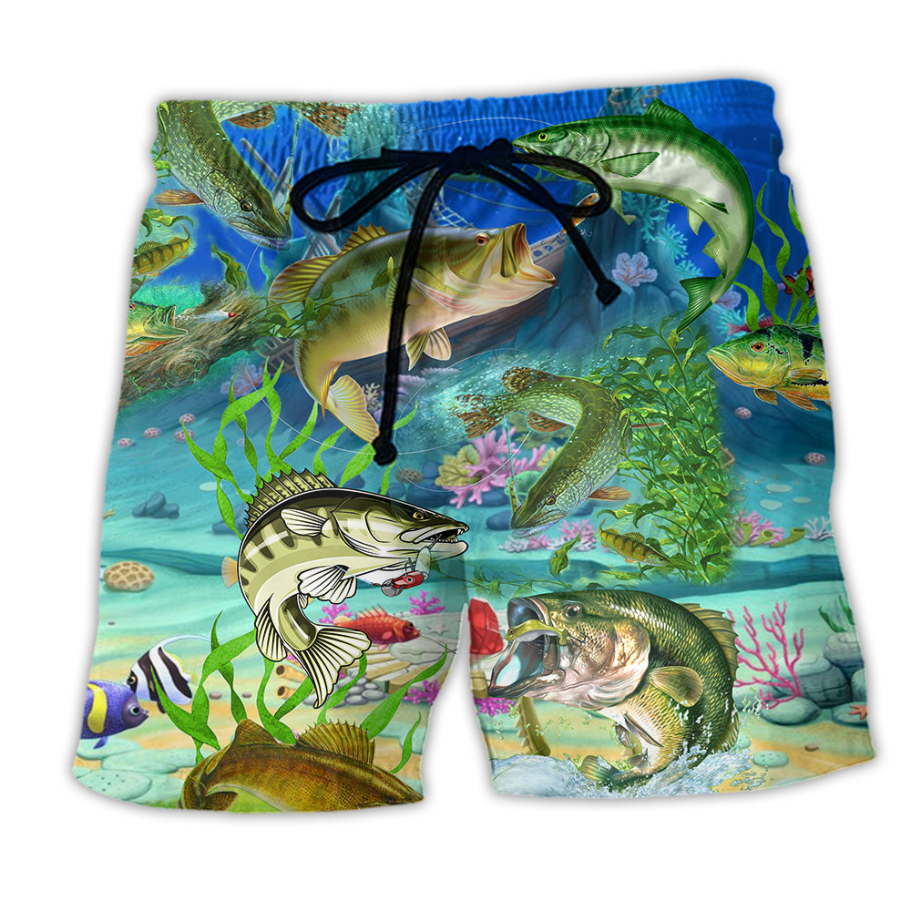 Fishing Real Men Do Fishing Blue And Green - Beach Short - Owl Ohh - Owl Ohh