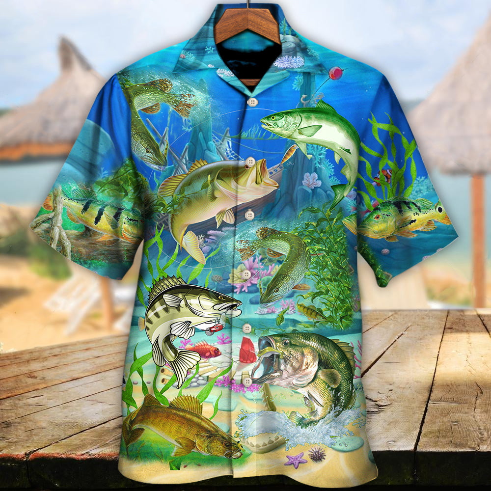 Fishing Real Men Do Fishing Blue Ocean - Hawaiian Shirt - Owl Ohh for men and women, kids - Owl Ohh