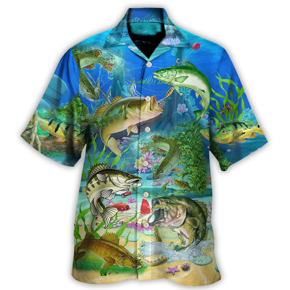 Fishing Real Men Do Fishing Blue Ocean - Hawaiian Shirt - Owl Ohh for men and women, kids - Owl Ohh
