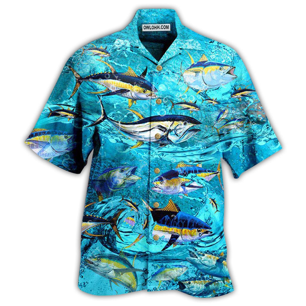 Fishing Tuna Fish In The Blue Sea - Hawaiian Shirt - Owl Ohh - Owl Ohh