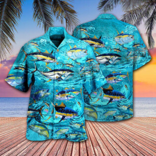 Fishing Tuna Fish In The Blue Sea - Hawaiian Shirt - Owl Ohh - Owl Ohh
