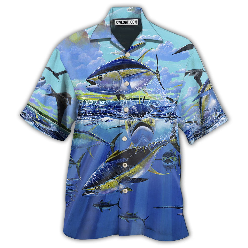 Fishing Tuna Fishing Blue Sky Ocean - Hawaiian Shirt - Owl Ohh - Owl Ohh