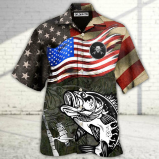 Fishing US Flag Flying Retro Style - Hawaiian Shirt - Owl Ohh - Owl Ohh
