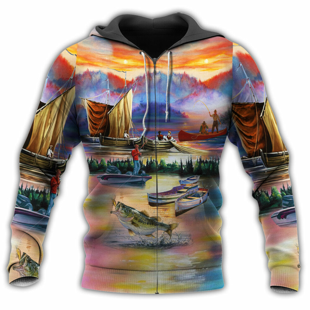 Fishing Under Sunset So Nice - Hoodie - Owl Ohh - Owl Ohh