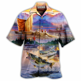 Fishing Under Sunset Cool - Hawaiian Shirt - Owl Ohh - Owl Ohh