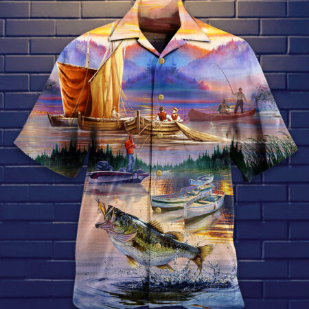 Fishing Under Sunset Cool - Hawaiian Shirt - Owl Ohh - Owl Ohh