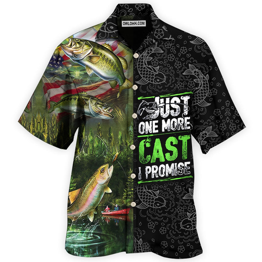 Fishing Just One More Cast I Promise Cool - Hawaiian Shirt - Owl Ohh - Owl Ohh