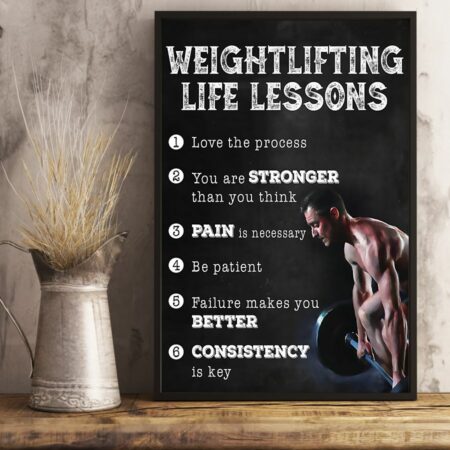 Weightlifting Fitness Life Lessons - Vertical Poster - Owl Ohh - Owl Ohh