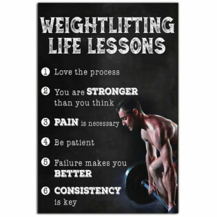 Weightlifting Fitness Life Lessons - Vertical Poster - Owl Ohh - Owl Ohh