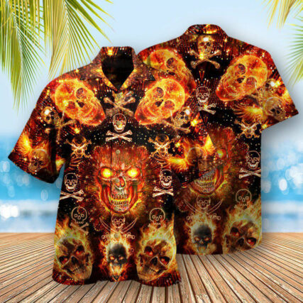 Skull Flaming - Hawaiian Shirt - Owl Ohh - Owl Ohh