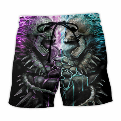 Skull Flaming Skull Style - Beach Short - Owl Ohh - Owl Ohh