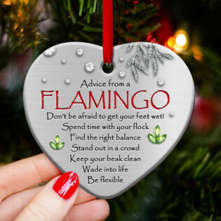 Flamingo Advice From A Flamingo - Heart Ornament - Owl Ohh - Owl Ohh