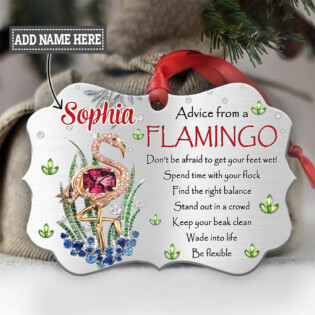 Flamingo Advice From A Flamingo Lover Personalized - Horizontal Ornament - Owl Ohh - Owl Ohh