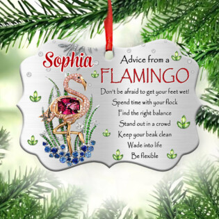 Flamingo Advice From A Flamingo Lover Personalized - Horizontal Ornament - Owl Ohh - Owl Ohh