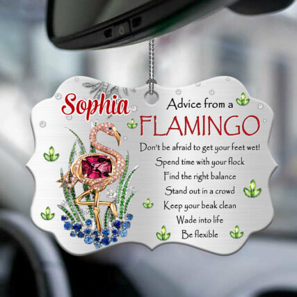 Flamingo Advice From A Flamingo Lover Personalized - Horizontal Ornament - Owl Ohh - Owl Ohh