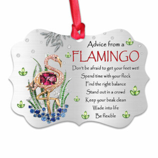 Flamingo Advice From A Flamingo Lover Personalized - Horizontal Ornament - Owl Ohh - Owl Ohh